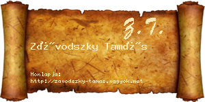 Závodszky Tamás névjegykártya